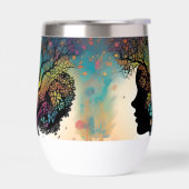 抽象芸術婦人の母自然の木と花 (左面)