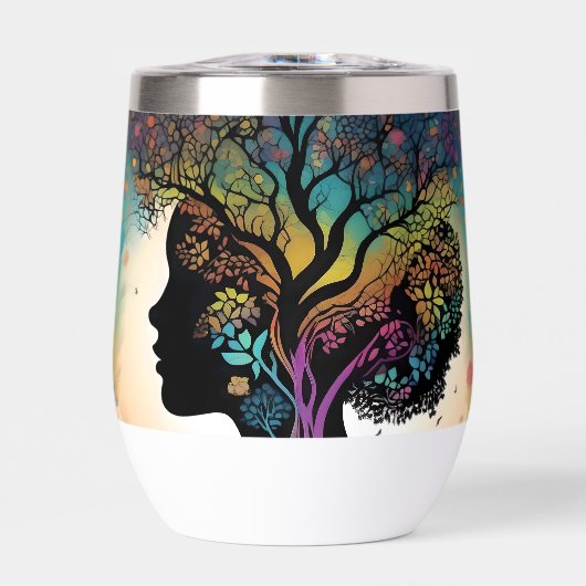 抽象芸術婦人の母自然の木と花 (正面)