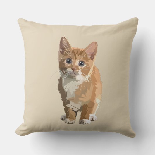 抽象芸術子猫枕 クッション (正面)
