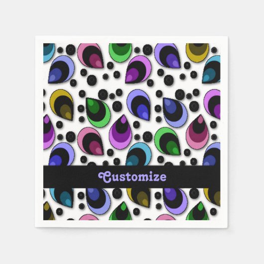抽象芸術孔雀の羽のパターンのナプキン スタンダードカクテルナプキン (正面)