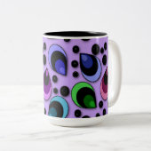 抽象芸術孔雀の羽のパターンマグカップ ツートーンマグカップ (正面右)