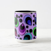 抽象芸術孔雀の羽のパターンマグカップ ツートーンマグカップ (中央)