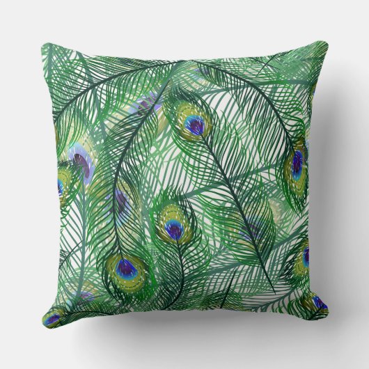 抽象芸術孔雀の羽のパターン クッション (裏面)