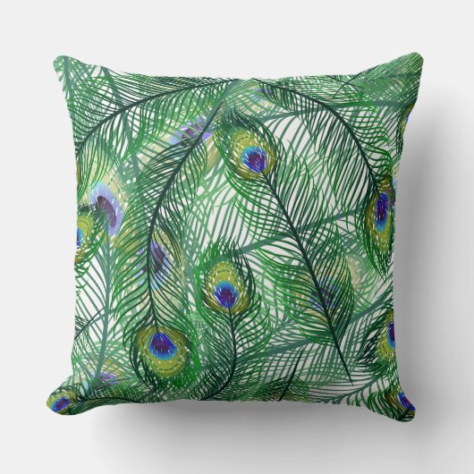 抽象芸術孔雀の羽のパターン クッション (正面)