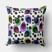 抽象芸術孔雀の羽模様スロー枕 クッション (正面)