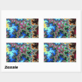 抽象芸術孔雀の羽 – カラフルフラクタル・アート 長方形シール (シート)