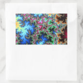 抽象芸術孔雀の羽 – カラフルフラクタル・アート 長方形シール (バッグ)