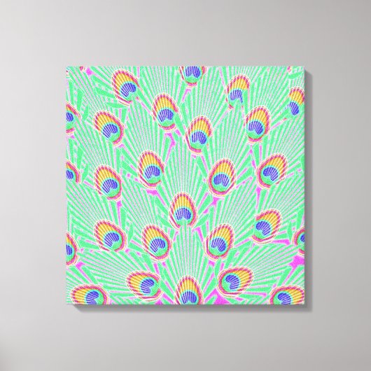 抽象芸術孔雀の羽 キャンバスプリント (正面)