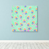 抽象芸術孔雀の羽 キャンバスプリント (インサイチュ (ウッドフロア))