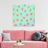 抽象芸術孔雀の羽 キャンバスプリント (インサイチュ (リビング))