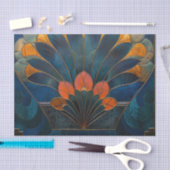 抽象芸術孔雀アールデコ 薄葉紙 (クラフト)