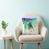 抽象芸術孔雀絵を描(ばちゃばちゃ)跳ねる クッション (椅子)