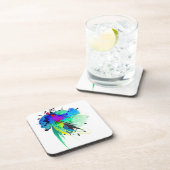 抽象芸術孔雀絵を描（ばちゃばちゃ）跳ねる コースター (右側)