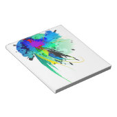 抽象芸術孔雀絵を描（ばちゃばちゃ）跳ねる ノートパッド (アングル)