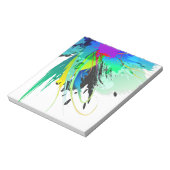 抽象芸術孔雀絵を描(ばちゃばちゃ)跳ねる ノートパッド (回転)