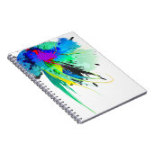 抽象芸術孔雀絵を描(ばちゃばちゃ)跳ねる ノートブック (右側)