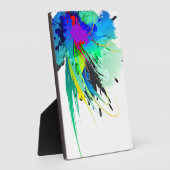 抽象芸術孔雀絵を描（ばちゃばちゃ）跳ねる フォトプラーク (側面)