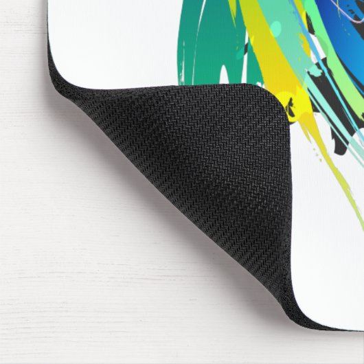 抽象芸術孔雀絵を描（ばちゃばちゃ）跳ねる マウスパッド (コーナー)