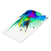 抽象芸術孔雀絵を描（ばちゃばちゃ）跳ねる マグネット (左側)