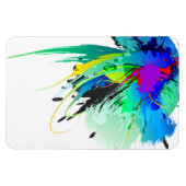 抽象芸術孔雀絵を描（ばちゃばちゃ）跳ねる マグネット (横)