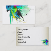 抽象芸術孔雀絵を描（ばちゃばちゃ）跳ねる 名刺 (正面/裏面)
