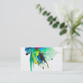 抽象芸術孔雀絵を描（ばちゃばちゃ）跳ねる 名刺 (スタンド正面)