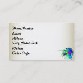 抽象芸術孔雀絵を描（ばちゃばちゃ）跳ねる 名刺 (裏面)