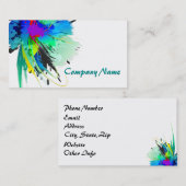 抽象芸術孔雀絵を描(ばちゃばちゃ)跳ねる 名刺 (正面/裏面)