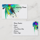 抽象芸術孔雀絵を描(ばちゃばちゃ)跳ねる 名刺 (正面/裏面)