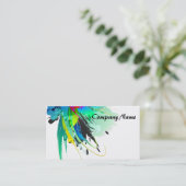 抽象芸術孔雀絵を描(ばちゃばちゃ)跳ねる 名刺 (スタンド正面)