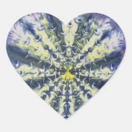 抽象芸術孔雀 ハートシール