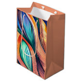 抽象芸術孔雀 ミディアムペーパーバッグ (正面アングル)