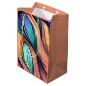 抽象芸術孔雀 ミディアムペーパーバッグ (裏面アングル)