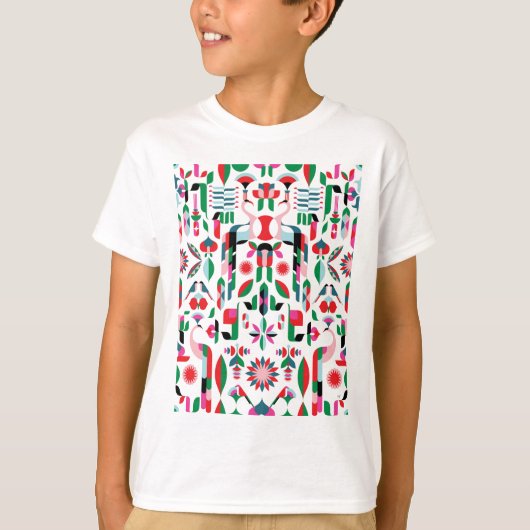 抽象芸術孔雀 Tシャツ (正面)