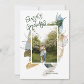 抽象芸術季節のごあいさつカスタムホリデーフォト シーズンカード (正面)