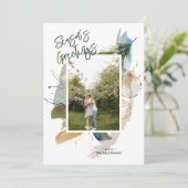 抽象芸術季節のごあいさつカスタムホリデーフォト シーズンカード (スタンド正面)