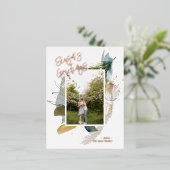 抽象芸術季節のごあいさつカスタムホリデーフォト 箔シーズンポストカード (立ち正面)