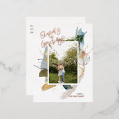 抽象芸術季節のごあいさつカスタムホリデーフォト 箔シーズンポストカード (正面/裏面)