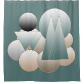 抽象芸術宇宙アート未来的な惑星系 シャワーカーテン (正面)