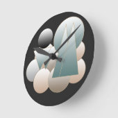 抽象芸術宇宙アート未来的な惑星系 ラウンド壁時計 (傾斜)