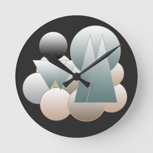 抽象芸術宇宙アート未来的な惑星系 ラウンド壁時計 (正面)