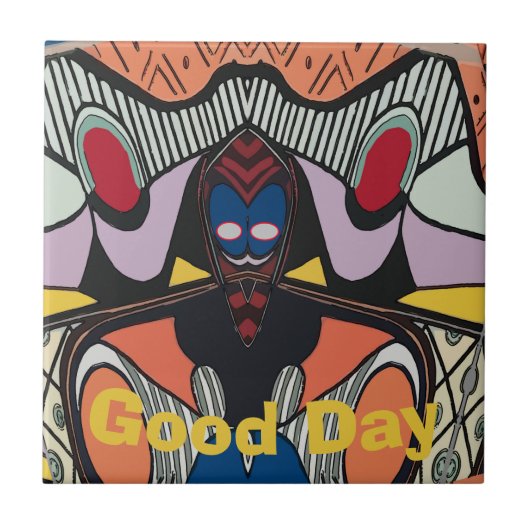 抽象芸術宇宙エイリアンタイル、編集文字 タイル (正面)