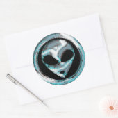 抽象芸術宇宙エイリアンヘッド ラウンドシール (封筒)