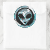 抽象芸術宇宙エイリアンヘッド ラウンドシール (バッグ)