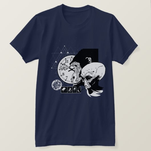 抽象芸術宇宙サル Tシャツ (デザイン正面)