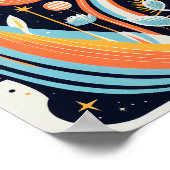 抽象芸術宇宙惑星コスモスモダント ポスター (角)