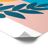 抽象芸術宝幾何学的アーチ黄色い青いポスター ポスター (角)