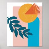 抽象芸術宝幾何学的アーチ黄色い青いポスター ポスター (正面)