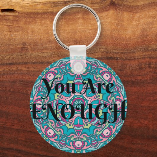 抽象芸術宝曼荼羅あなたは十分な肯定 キーホルダー (正面)