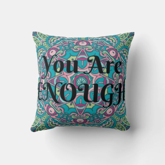 抽象芸術宝曼荼羅あなたは十分な肯定 クッション (裏面)